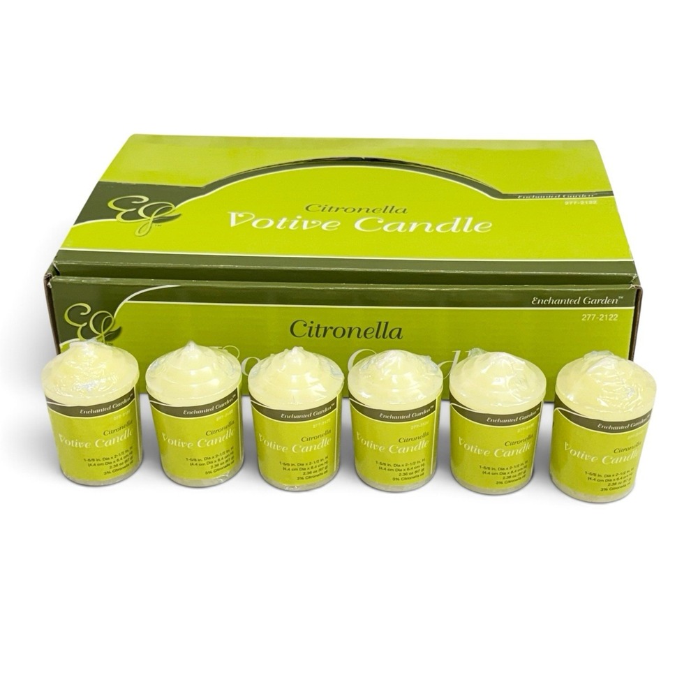 Enchanted Garden Votive Citronella Candles 24 Pack Summer Scented Candles - NEW